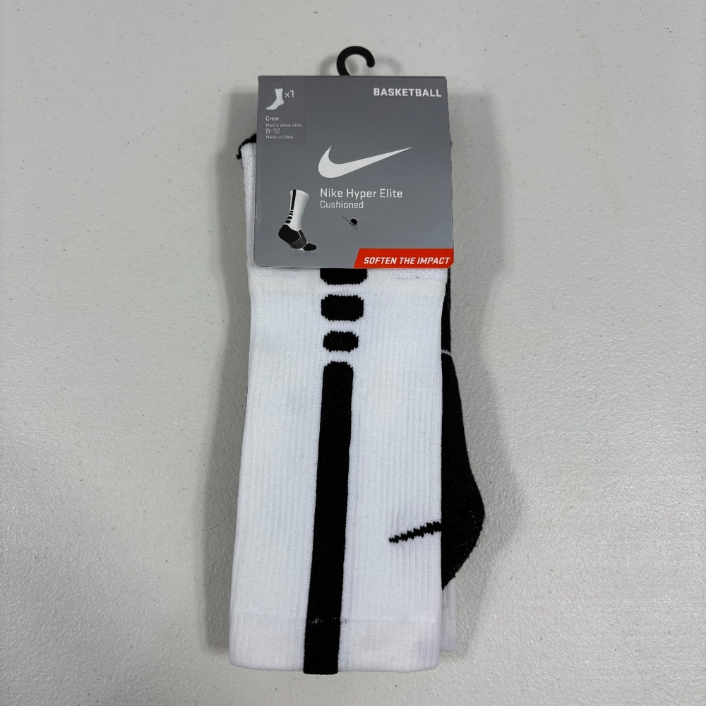 New Single Pair NIKE Hyper Elite Cushioned Basketball Socks Mens Size 8-12
